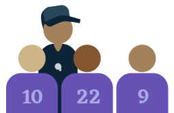 coach teaching boys icon