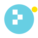 blue circle with white squares