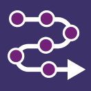 An arrow representing a pathway with multiple points