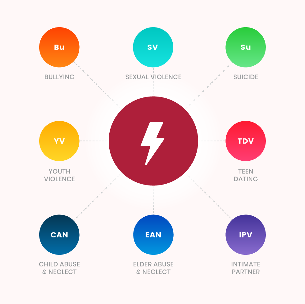 Risk Factor - History of violent victimization associated with bullying, sexual violence, suicide, teen dating violence, intimate partner violence, elder abuse and neglect, child abuse and neglect, and youth violence.