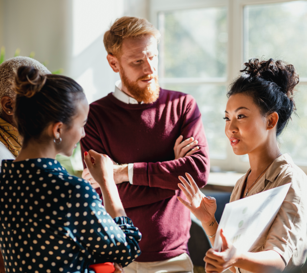 team discussing ideas