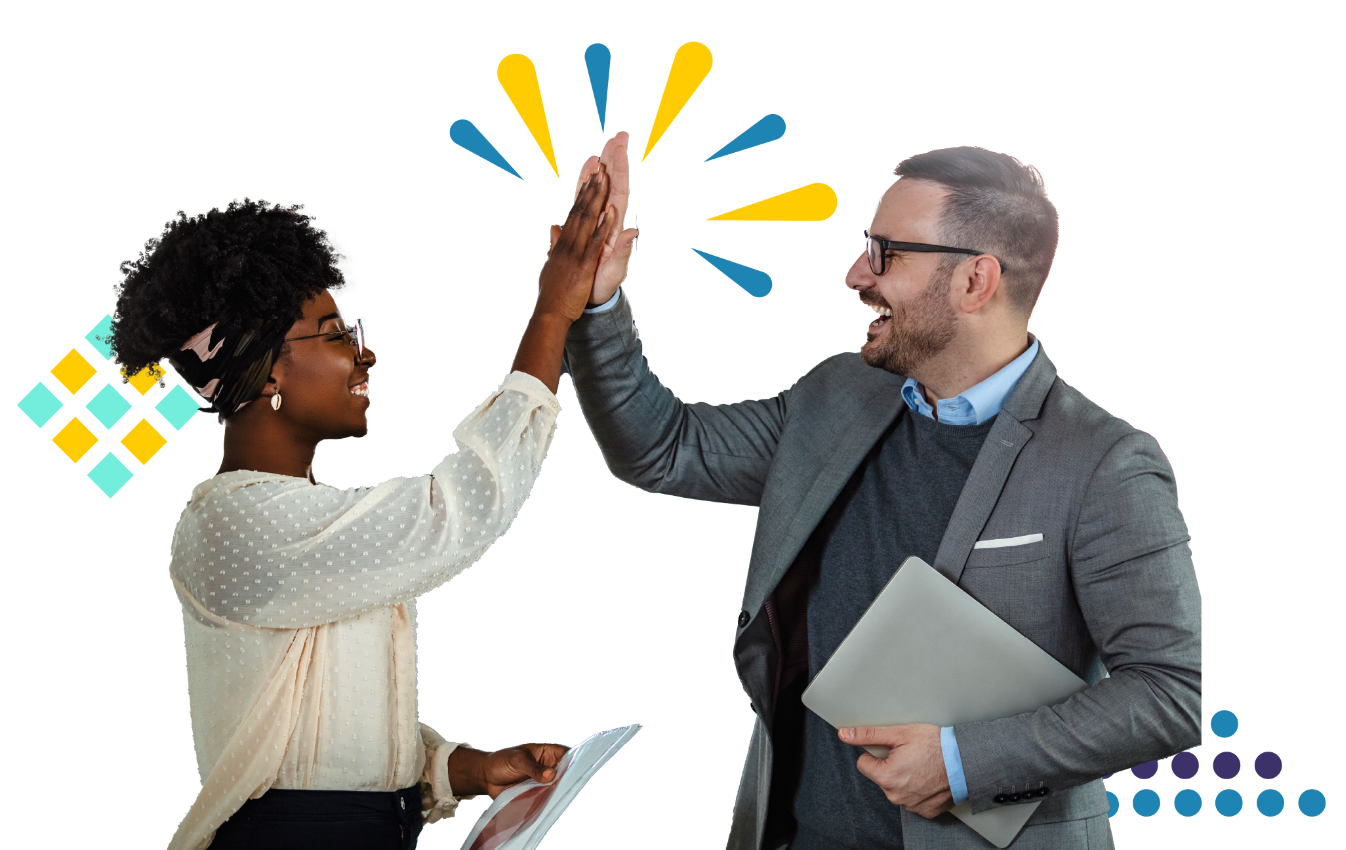 two people doing high five