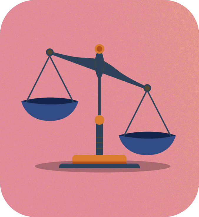 balance scale tilted right